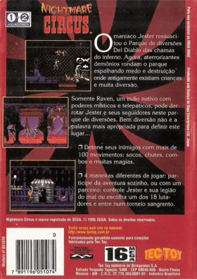 Nightmare Circus (Brazil) (Beta) box cover back